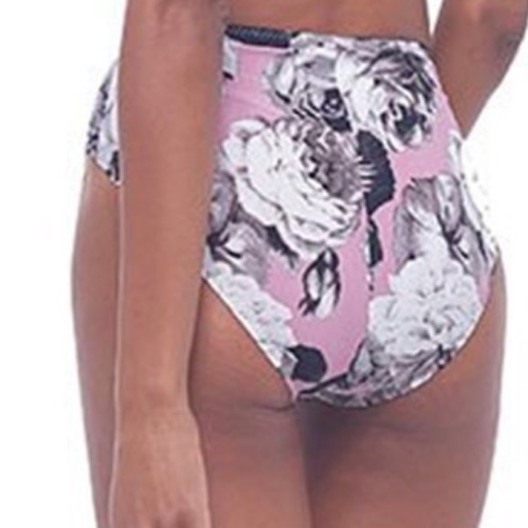 🍀FLASH SALE🍀 NWT Norma Kamali Pink Peonies Bikini Bottom XL - Picture 2 of 4